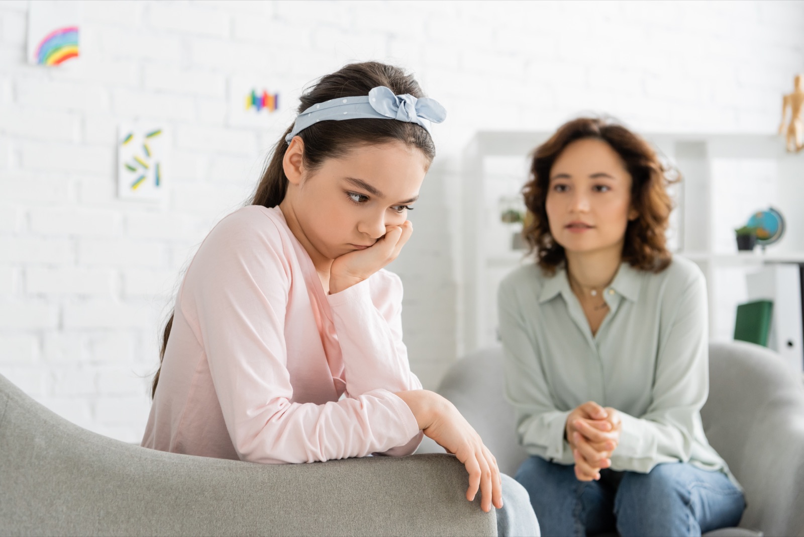 parent talking with child